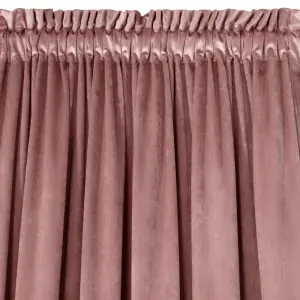 Zasłona gotowa velvet welur MELANIE na taśmie 140 X 270 CM CIEMNORÓŻOWY