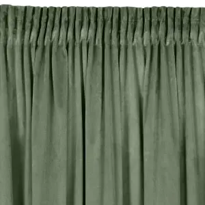 Zasłona gotowa Velvet welur MELANIE NA TAŚMIE 140 X 270 CM OLIWKOWY