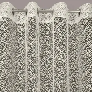 Firana gotowa AMANDA 140 x 250 CM KREMOWA Przelotki