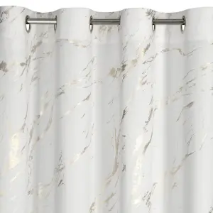 MOLLY Zasłona Welwetowa Glamour 140x250 Złoty Marmurkowy Wzór na Przelotkach