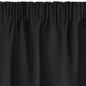 LOGAN Zasłona Gotowa 135x270 cm Czarna na Przelotkach Zaciemniająca 50-70%
