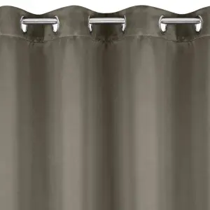 LOGAN Zasłona Gotowa 135x250 cm Ciemnobeżowa na Przelotkach Zaciemniająca 50-70%
