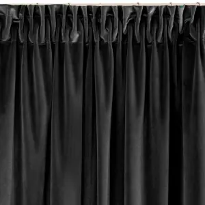 Zasłona Welur Velvet VILLA Czarna 140x270 cm na Taśmie