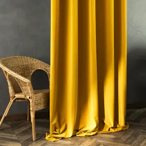Zasłona WELUROWA Premium MATT pod wymiar Szafranowy Żółty Velvet