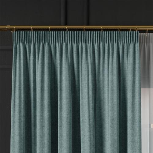 Styl Japandi – zasłona IBIZA w harmonijnym połączeniu z jasnym drewnem i naturalnymi dodatkami.