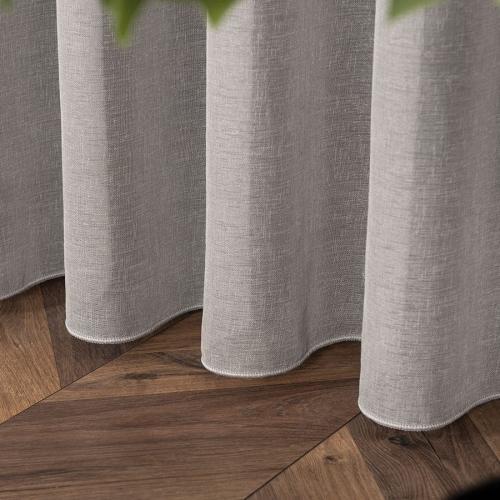 Firana PETRA PREMIUM w szarości – stylowa aranżacja w nowoczesnym wnętrzu
