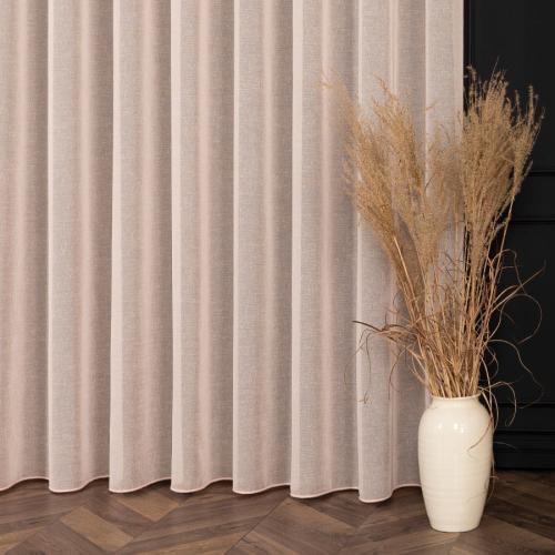 Detal firany PETRA – struktura lniana, surowa, naturalna tkanina w stylu eco