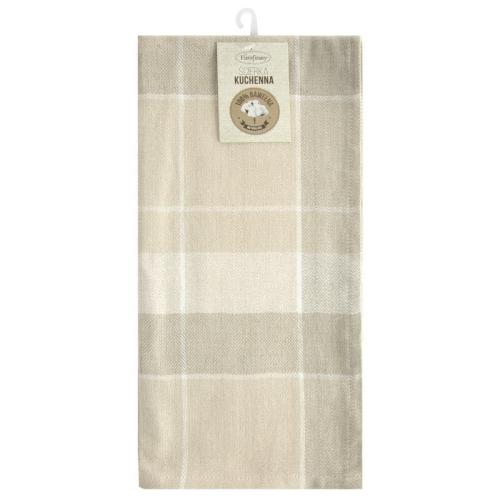 Ścierka kuchenna w kratę 50x70 cm – beżowa, elegancka i praktyczna