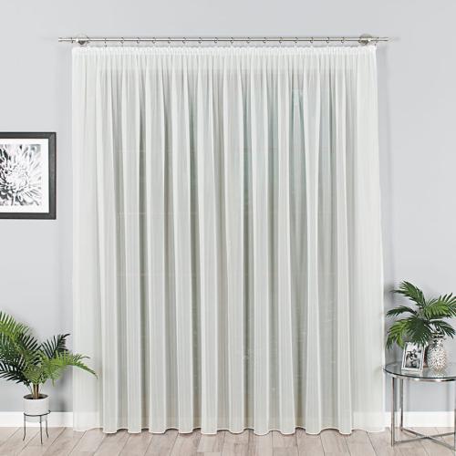 Subtelna woalowa firana o długości 370 cm – delikatne rozproszenie światła i przytulny efekt