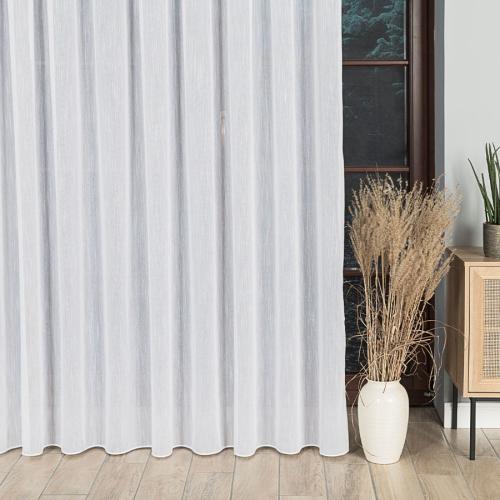 Firana DESZCZYK – subtelna biel, lekki materiał, piękne ułożenie dzięki obciążnikowi ołowianemu