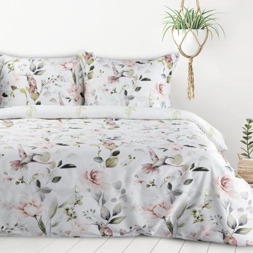 Komplet Pościeli LEA Kwiaty 160x200 – elegancja i komfort w luksusowej satynie bawełnianej