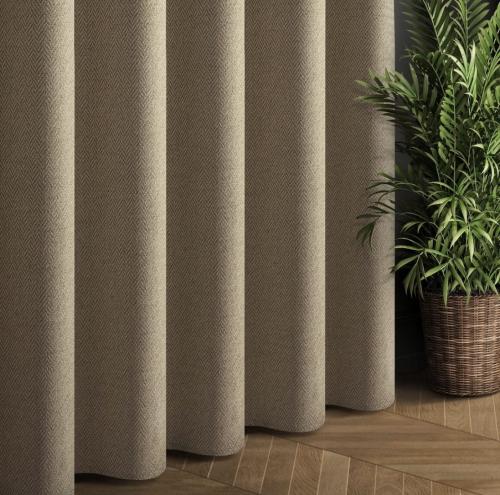 Zasłona dekoracyjna w splocie jodełki – kolor jasno brązowy R232/6